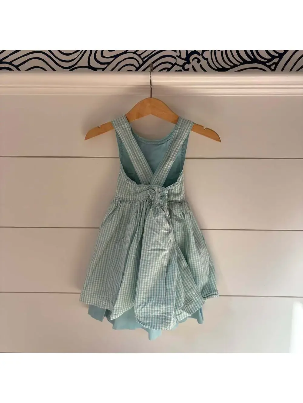 vintage baby gap blue gingham dress